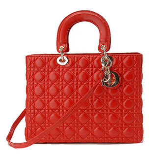replica jumbo lady dior lambskin leather bag 6322 red with gold hardware - Click Image to Close